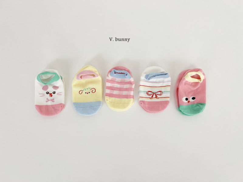 V Bunny - Korean Children Fashion - #kidsshorts - Red Ribbon Socks Set