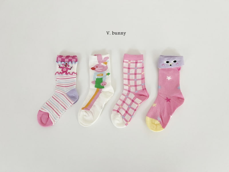 V Bunny - Korean Children Fashion - #kidsstore - Carrot Mouse Socks Set