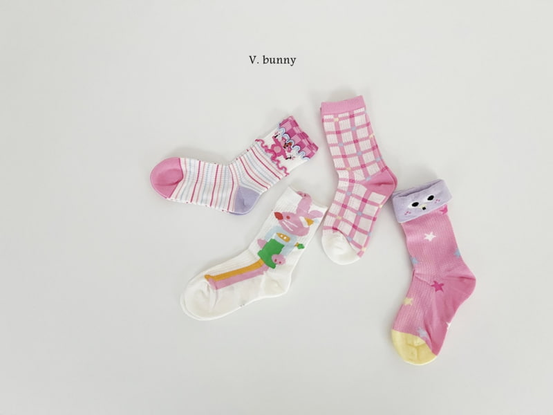V Bunny - Korean Children Fashion - #kidzfashiontrend - Carrot Mouse Socks Set - 2