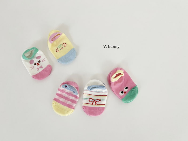 V Bunny - Korean Children Fashion - #kidzfashiontrend - Red Ribbon Socks Set - 3