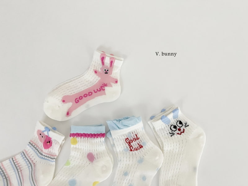 V Bunny - Korean Children Fashion - #littlefashionista - Good Luck Socks Set - 10