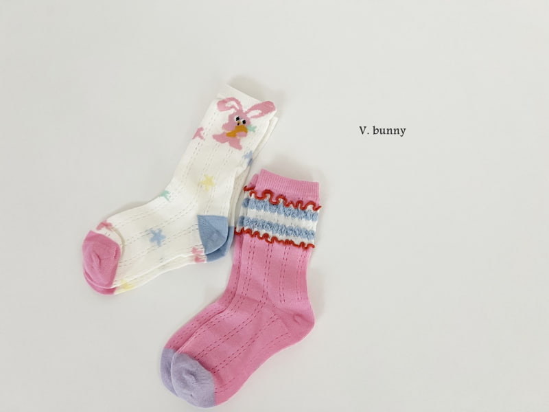 V Bunny - Korean Children Fashion - #littlefashionista - Oh Rabbit Socks Set - 8