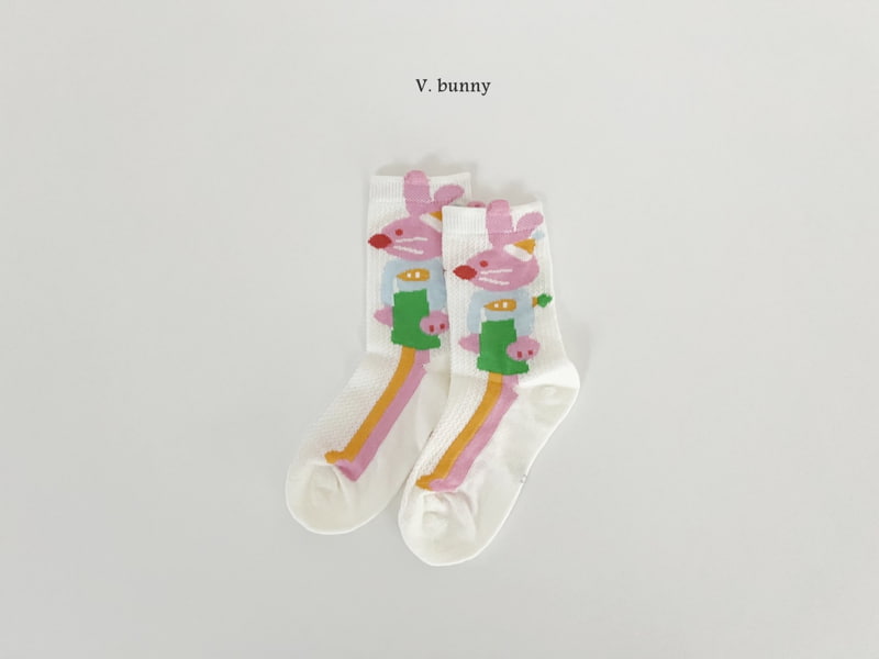V Bunny - Korean Children Fashion - #Kfashion4kids - Carrot Mouse Socks Set - 4