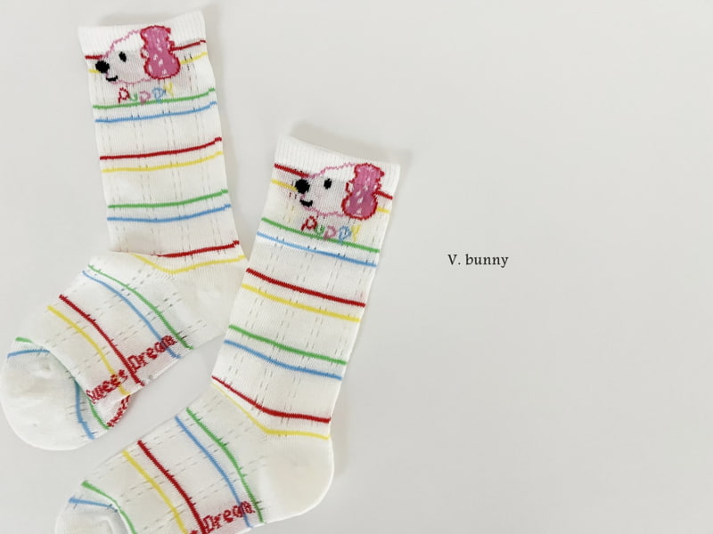 V Bunny - Korean Children Fashion - #littlefashionista - Strawberry Dog Socks Set - 7
