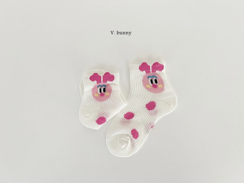 V Bunny - Korean Children Fashion - #littlefashionista - Pink Friend Socks Set - 6