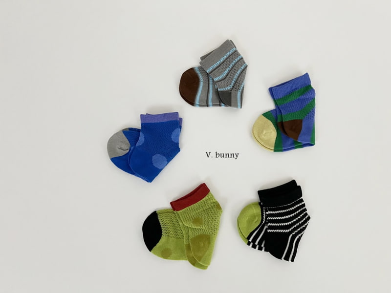 V Bunny - Korean Children Fashion - #minifashionista - Short Socks Set - 3