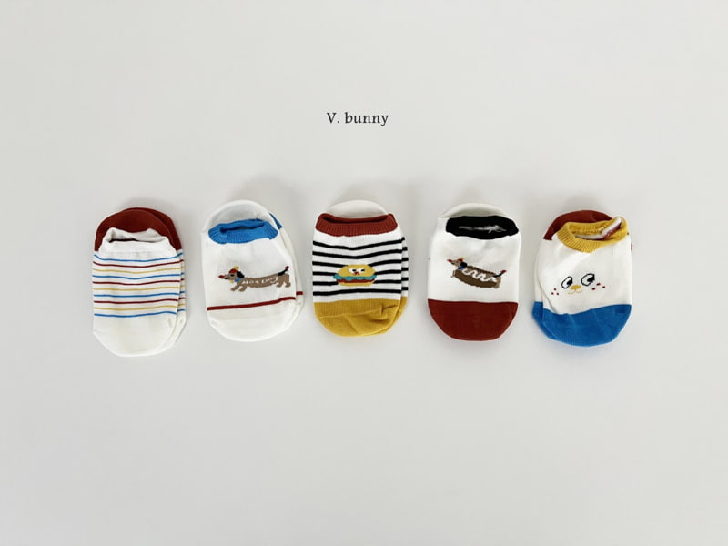 V Bunny - Korean Children Fashion - #minifashionista - Hamburger Socks Set