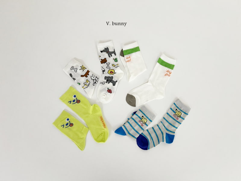V Bunny - Korean Children Fashion - #minifashionista - Things Socks Set - 8