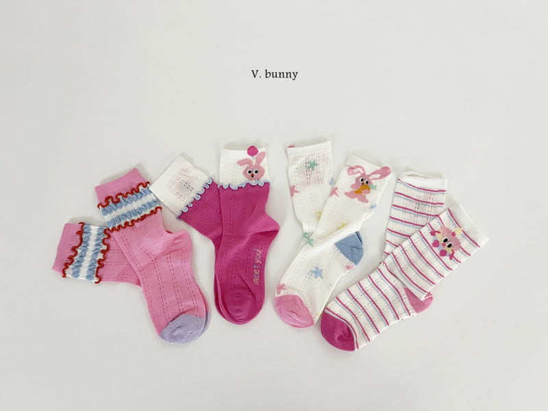 V Bunny - Korean Children Fashion - #prettylittlegirls - Oh Rabbit Socks Set - 11