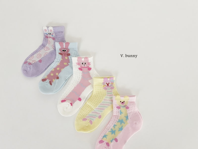 V Bunny - Korean Children Fashion - #stylishchildhood - Patterns Socks Set - 2