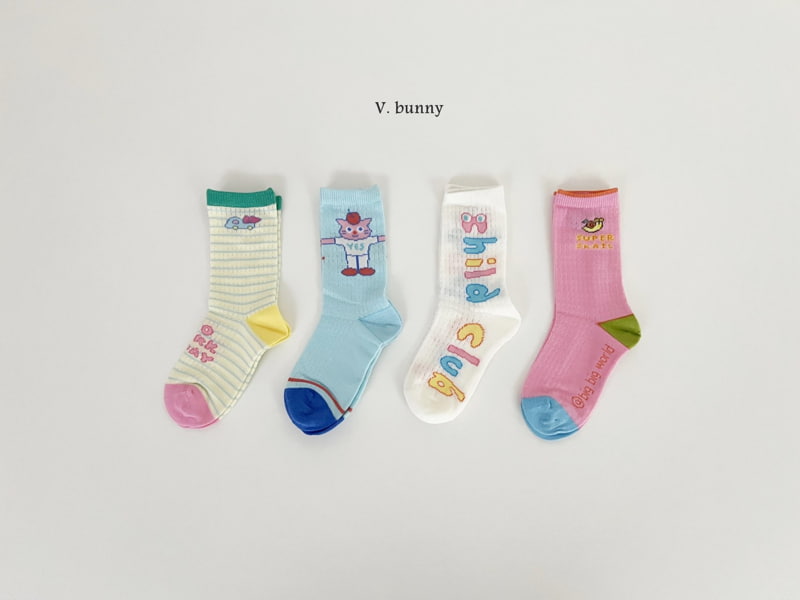 V Bunny - Korean Children Fashion - #todddlerfashion - Club Socks Set