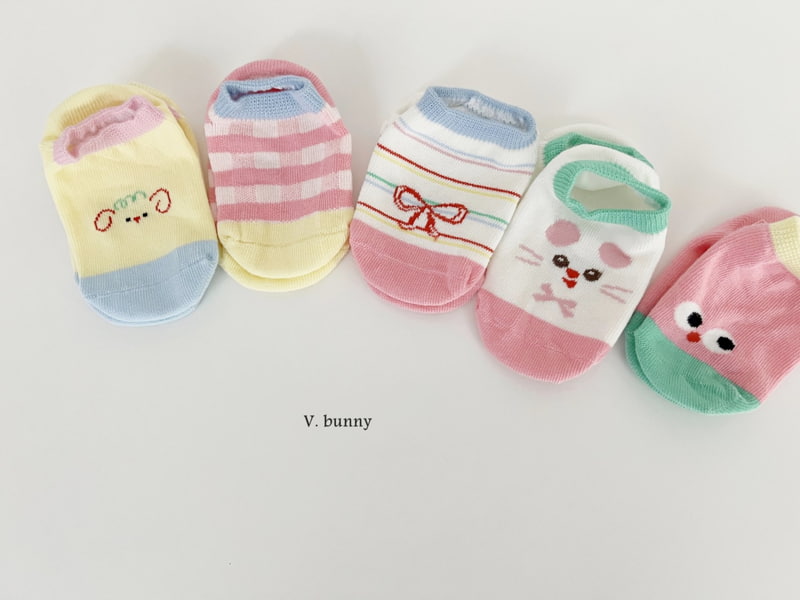 V Bunny - Korean Children Fashion - #todddlerfashion - Red Ribbon Socks Set - 9