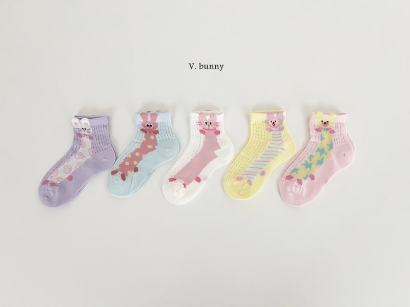 V Bunny - Korean Children Fashion - #toddlerclothing - Patterns Socks Set