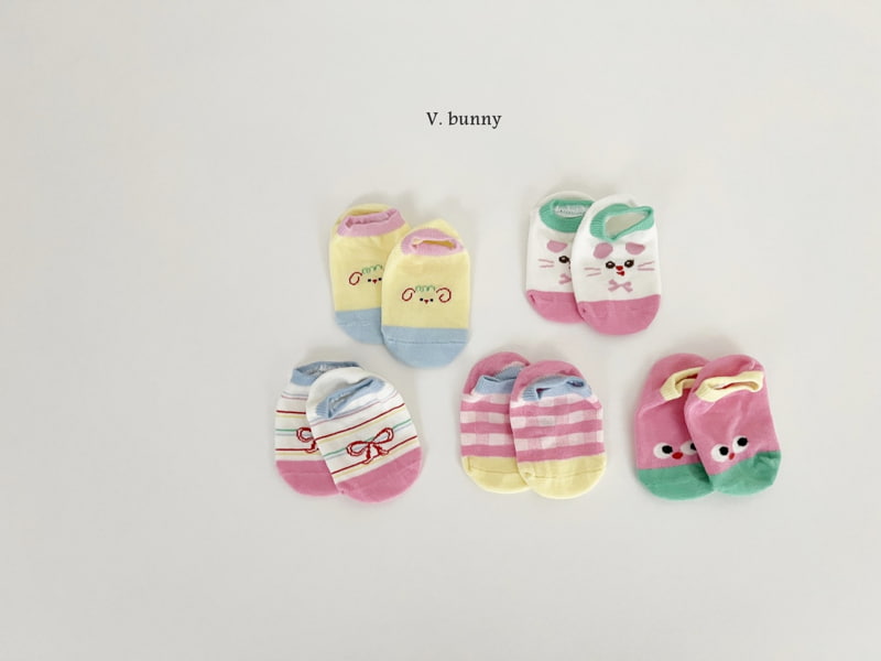 V Bunny - Korean Children Fashion - #toddlerclothing - Red Ribbon Socks Set - 10