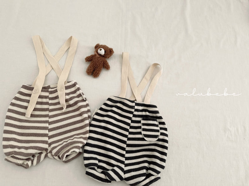 Valu Bebe - Korean Baby Fashion - #babyboutique - Coffee Stripe Overalls - 6