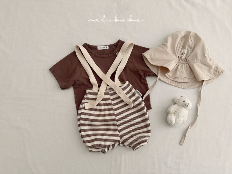 Valu Bebe - Korean Baby Fashion - #babyboutique - Coffee Stripe Overalls - 7