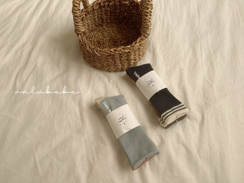 Valu Bebe - Korean Baby Fashion - #babyboutique - Rib Line Socks - 12