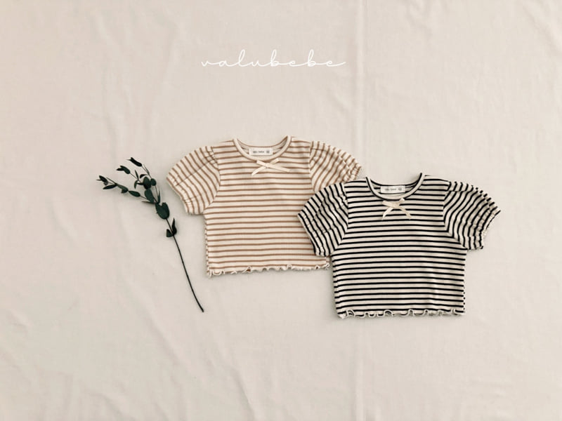 Valu Bebe - Korean Baby Fashion - #babyboutiqueclothing - Kids Puff Stripe Tee