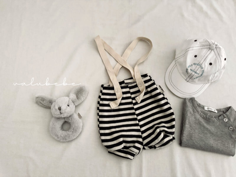Valu Bebe - Korean Baby Fashion - #babyboutiqueclothing - Coffee Stripe Overalls - 8