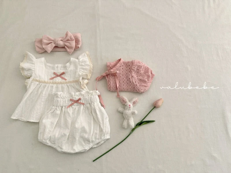 Valu Bebe - Korean Baby Fashion - #babyclothing - Eyelet Ribbon Bloomer - 6