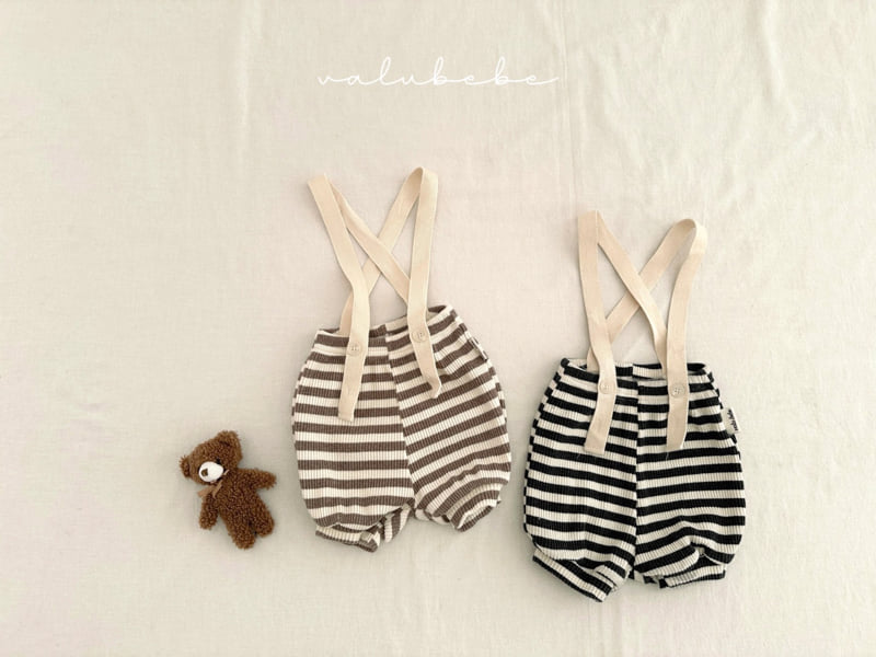 Valu Bebe - Korean Baby Fashion - #babyclothing - Coffee Stripe Overalls - 9
