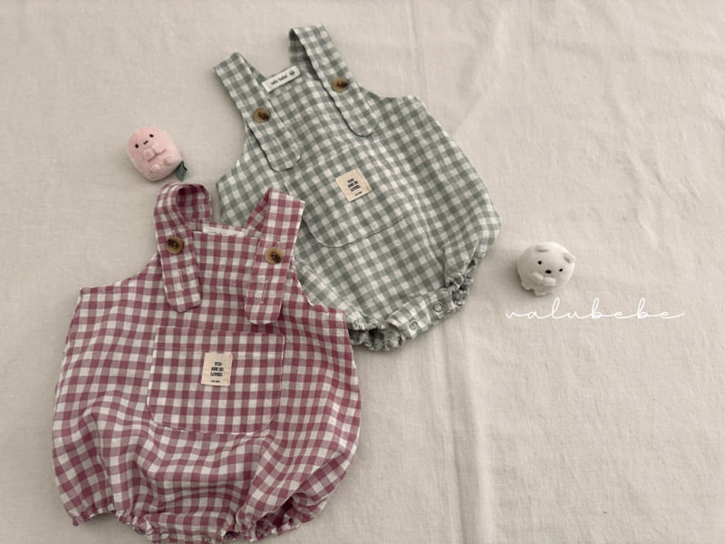 Valu Bebe - Korean Baby Fashion - #babyclothing - Sugar Check Overalls Suit - 6