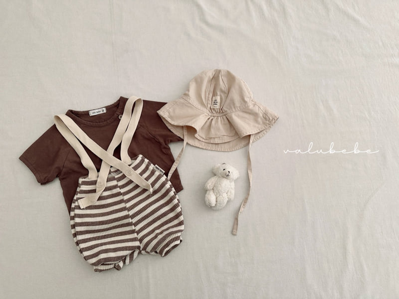 Valu Bebe - Korean Baby Fashion - #babyfashion - Coffee Stripe Overalls - 10