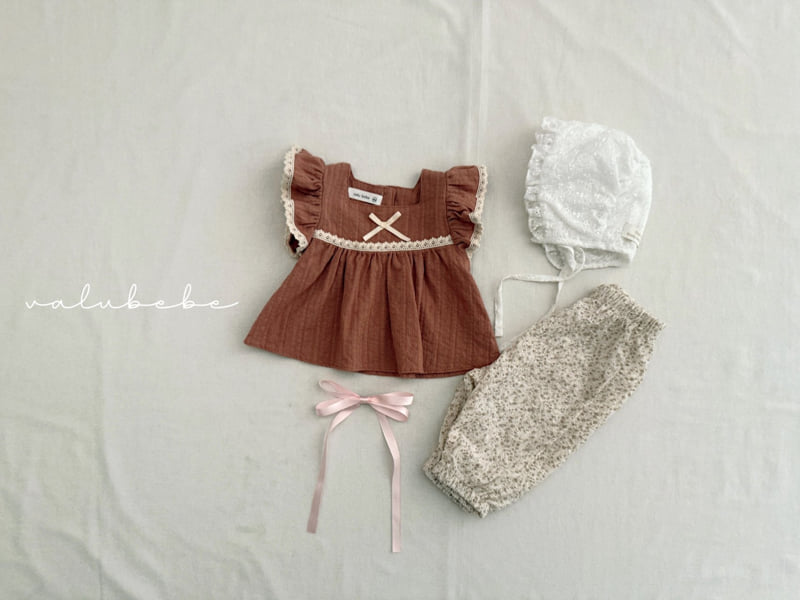 Valu Bebe - Korean Baby Fashion - #babyfashion - Kids Eyelet Ribbon Blouse 2 - 5