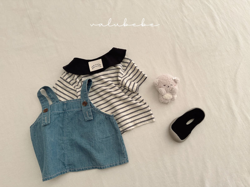 Valu Bebe - Korean Baby Fashion - #babyfever - Kids J Stripe Collar Tee - 7