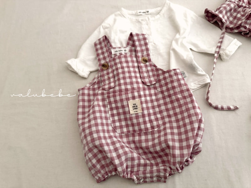 Valu Bebe - Korean Baby Fashion - #babyfever - Sugar Check Overalls Suit - 8