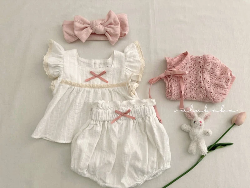 Valu Bebe - Korean Baby Fashion - #babygirlfashion - Eyelet Ribbon Bloomer - 9