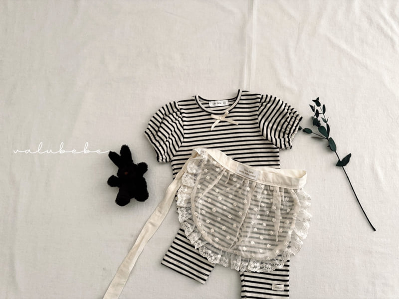 Valu Bebe - Korean Baby Fashion - #babygirlfashion - Kids Puff Stripe Tee - 5