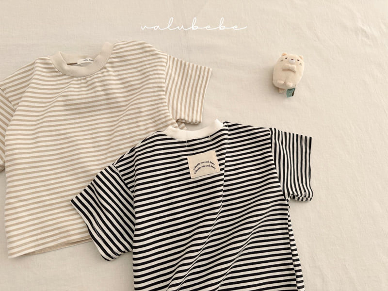 Valu Bebe - Korean Baby Fashion - #babygirlfashion - Kids Line Stripe Tee - 12