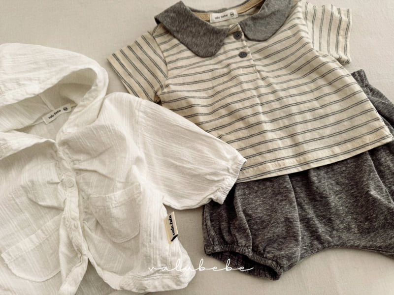 Valu Bebe - Korean Baby Fashion - #babyoninstagram - Kids J Stripe Collar Tee - 10