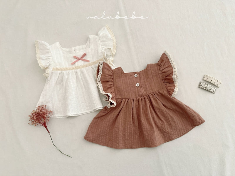 Valu Bebe - Korean Baby Fashion - #babyoninstagram - Bebe Eyelet Ribbon Blouse 2 - 10