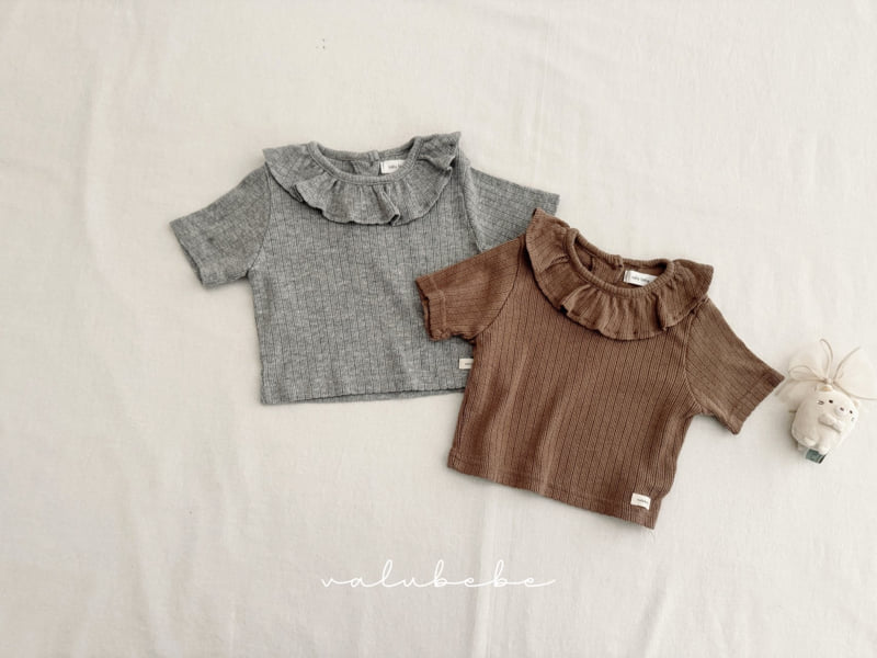Valu Bebe - Korean Baby Fashion - #babyootd - Bebe Yoha Eyelet Ruffle Tee
