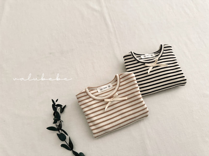 Valu Bebe - Korean Baby Fashion - #babyootd - Bebe Puff Stripe Tee - 9
