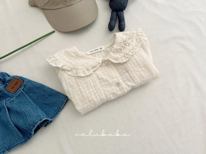 Valu Bebe - Korean Baby Fashion - #babyootd - Bebe Holin Embroidery Blouse - 10