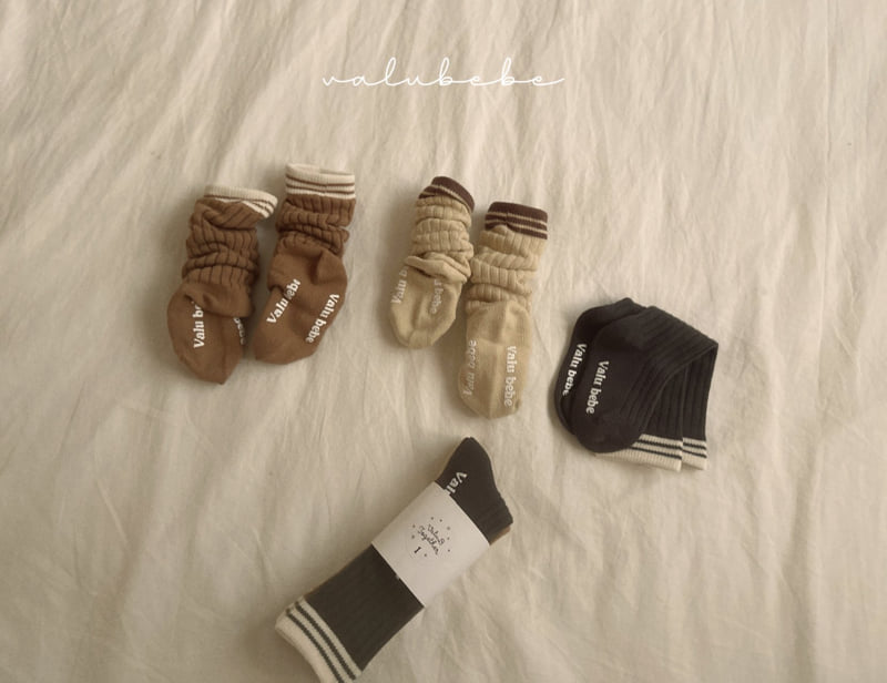 Valu Bebe - Korean Baby Fashion - #babyootd - Rib Line Socks - 6