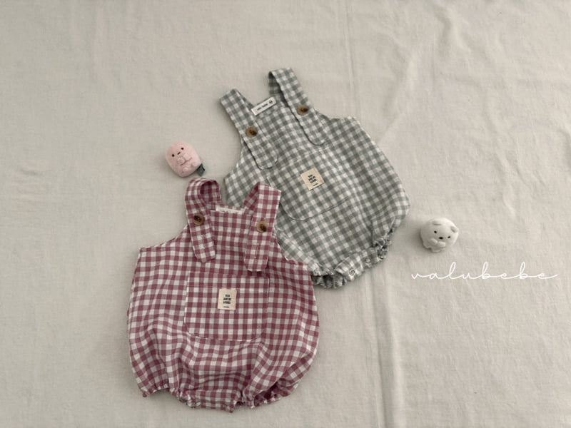 Valu Bebe - Korean Baby Fashion - #babyootd - Sugar Check Overalls Suit - 12
