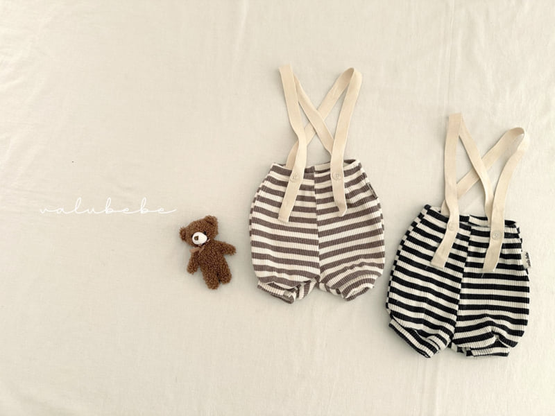 Valu Bebe - Korean Baby Fashion - #babyoutfit - Coffee Stripe Overalls