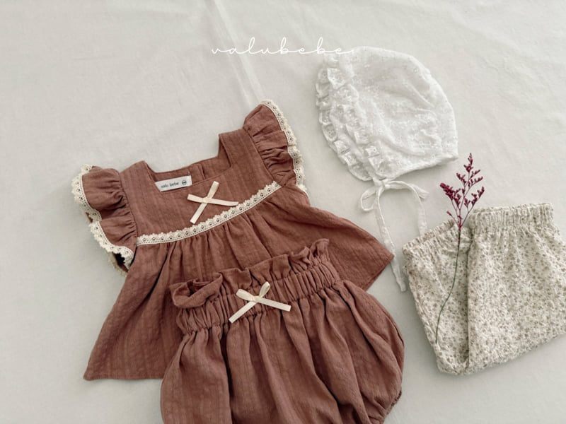 Valu Bebe - Korean Baby Fashion - #babyoutfit - Bebe Eyelet Ribbon Blouse 2 - 12