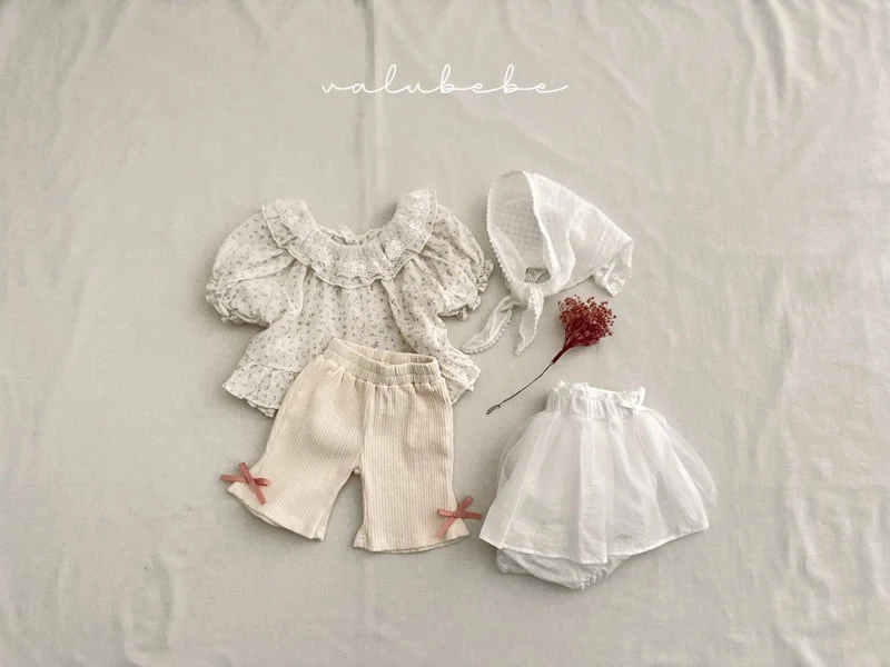Valu Bebe - Korean Baby Fashion - #babyoutfit - Bebe Flower Frill Blouse - 5
