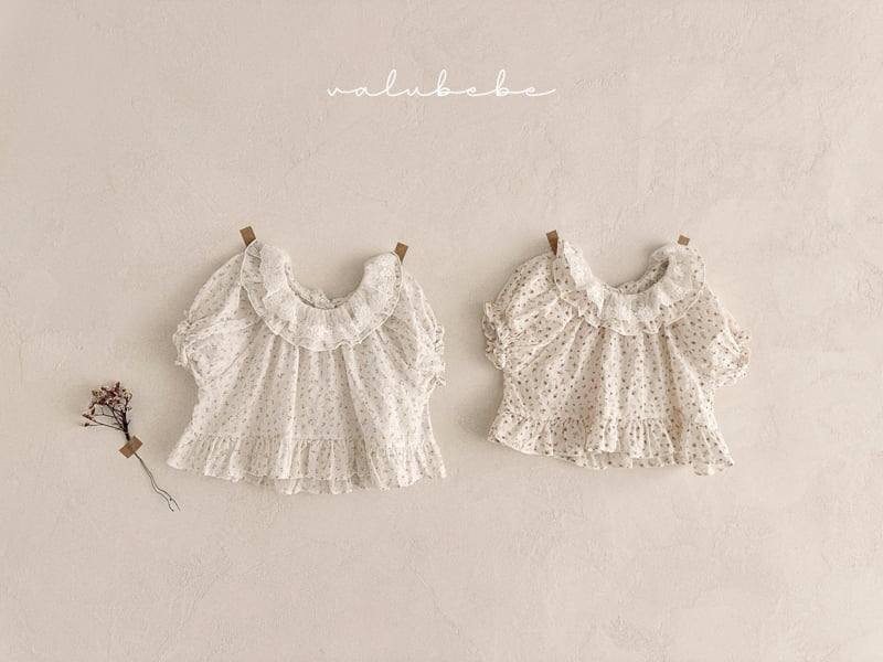 Valu Bebe - Korean Baby Fashion - #babywear - Bebe Flower Frill Blouse - 7