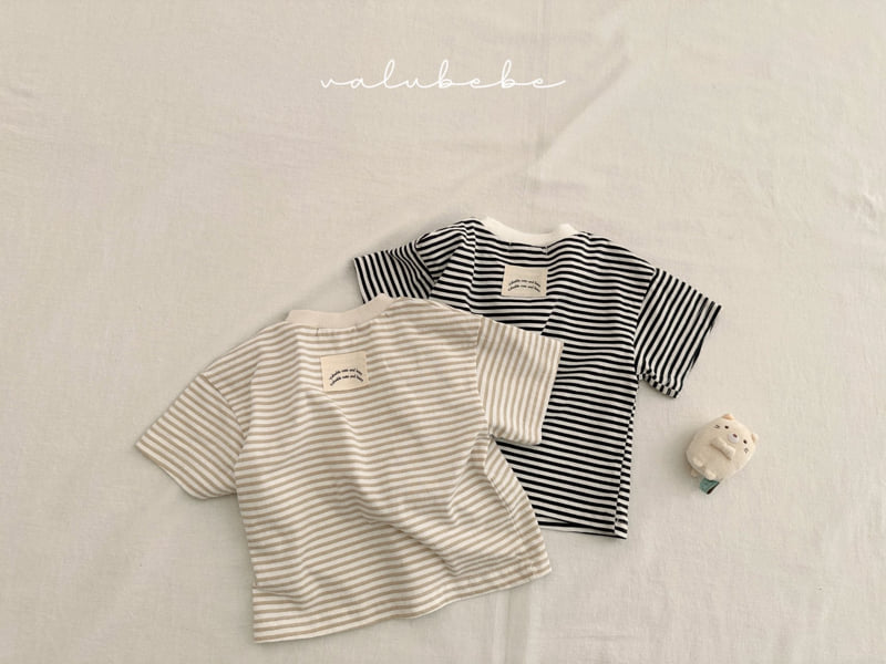 Valu Bebe - Korean Baby Fashion - #onlinebabyshop - Bebe Line Stripe Tee - 6