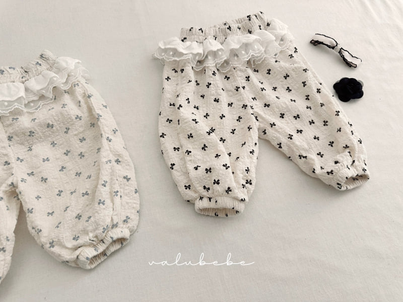 Valu Bebe - Korean Baby Fashion - #onlinebabyshop - Bebe Baby Ribbon Lace Pants - 9