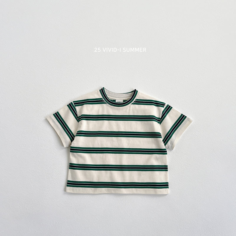 Vivid I - Korean Children Fashion - #Kfashion4kids - Multi Stripe Tee - 6