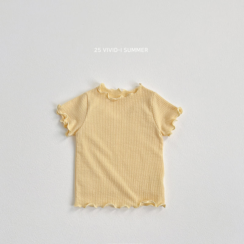 Vivid I - Korean Children Fashion - #kidzfashiontrend - Soap Ribbed Short Sleeve Tee - 4