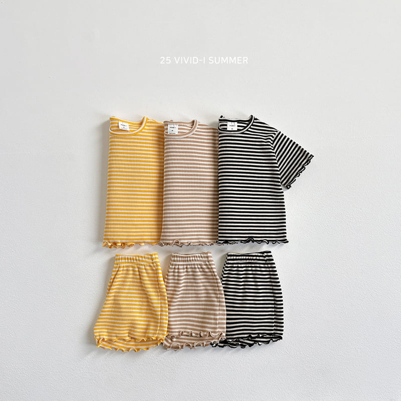 Vivid I - Korean Children Fashion - #Kfashion4kids - Stripe Wave Set