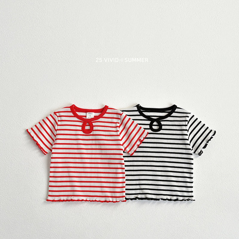 Vivid I - Korean Children Fashion - #Kfashion4kids - Stripe Hole Tee